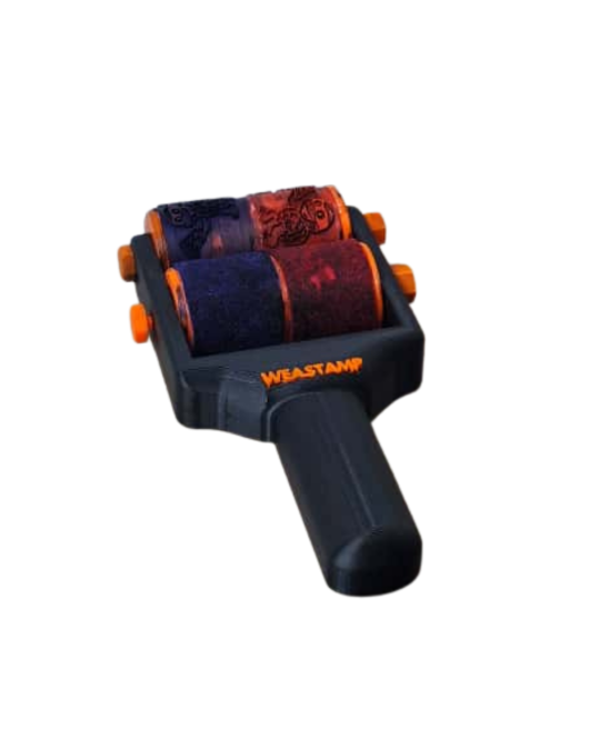 WeaStamp – Çift Renkli Dönen Kaşe ile Benzersiz Baskılar (73×125 mm)